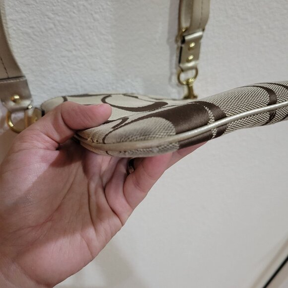 EUC Coach Tan and Brown Signature Crossbody Bag - Picture 13 of 15